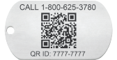 QR Code Dog Tag Medical ID Necklace, Silver, pemblem image number 0